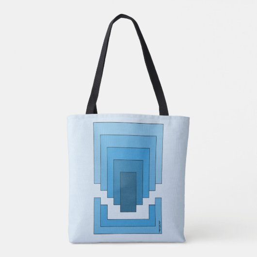 Rechthoek Abstract in blauw Tote Bag (Achterkant)