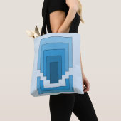 Rechthoek Abstract in blauw Tote Bag (Dichtbij)