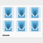 Rechthoek Abstract in Blauw Vierkante Sticker (Vel)