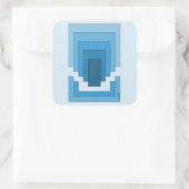 Rechthoek Abstract in Blauw Vierkante Sticker (Tas)