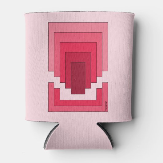 Rechthoek Abstract in rood Blikjeskoeler (Voorkant)