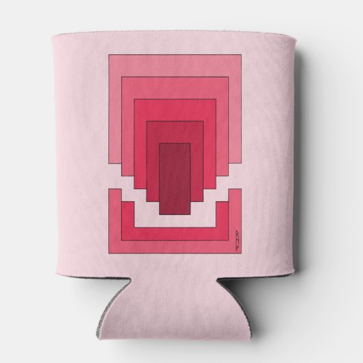 Rechthoek Abstract in rood Blikjeskoeler (Achterkant)