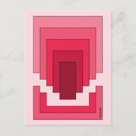 Rechthoek Abstract in rood Briefkaart