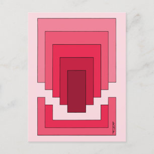 Rechthoek Abstract in rood Briefkaart
