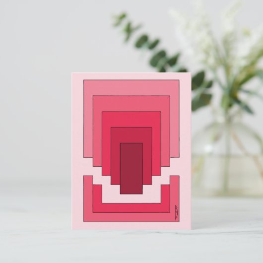 Rechthoek Abstract in rood Briefkaart (Staand voorkant)