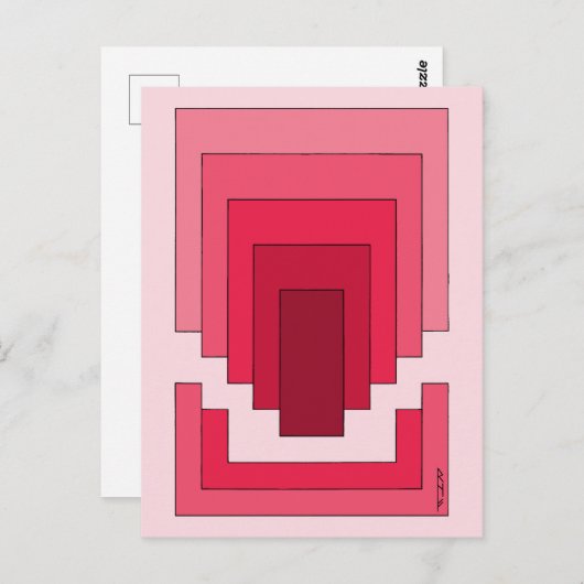 Rechthoek Abstract in rood Briefkaart (Voorkant / Achterkant)