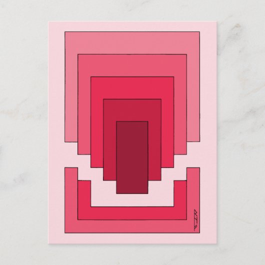 Rechthoek Abstract in rood Briefkaart (Voorkant)