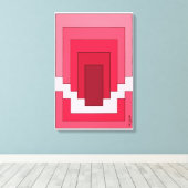 Rechthoek Abstract in Rood Canvas Afdruk (Insitu (Houten vloer))