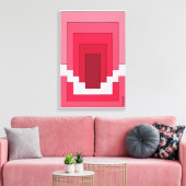 Rechthoek Abstract in Rood Canvas Afdruk (Insitu (Woonkamer))