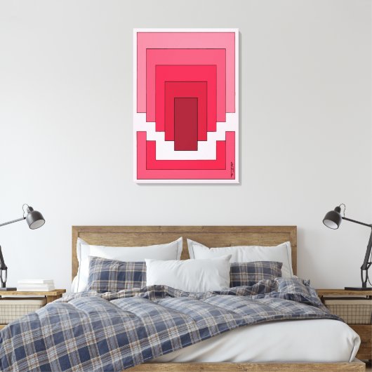 Rechthoek Abstract in rood Canvas Afdruk (Insitu (Slaapkamer))