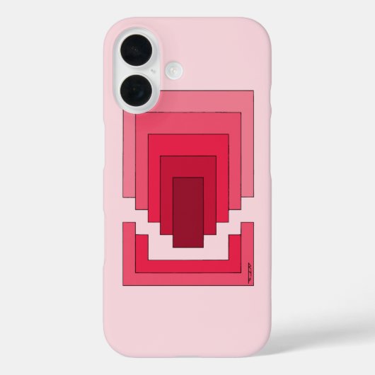 Rechthoek Abstract in rood Case-Mate iPhone Case (Achterkant)