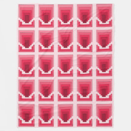 Rechthoek Abstract in rood Fleece Deken