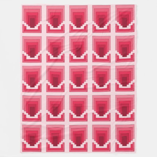 Rechthoek Abstract in rood Fleece Deken (Voorkant)