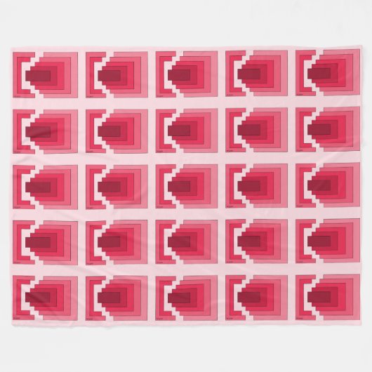 Rechthoek Abstract in rood Fleece Deken (Voorkant (Horizontaal))