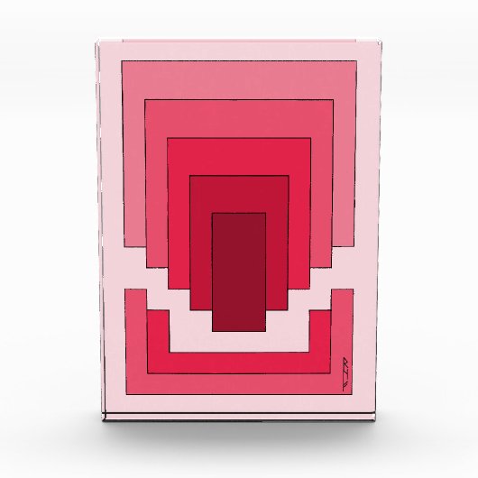 Rechthoek Abstract in rood Fotoblokken (Voorkant)