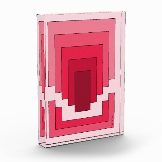 Rechthoek Abstract in rood Fotoblokken (Links)