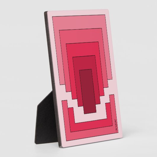 Rechthoek Abstract in rood Fotoplaat (Zijkant)