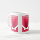 Rechthoek Abstract in rood Koffiemok (Voorkant links)