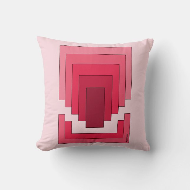 Rechthoek Abstract in rood Kussen (Voorkant)