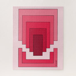 Rechthoek Abstract in rood Legpuzzel