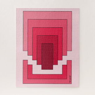 Rechthoek Abstract in rood Legpuzzel