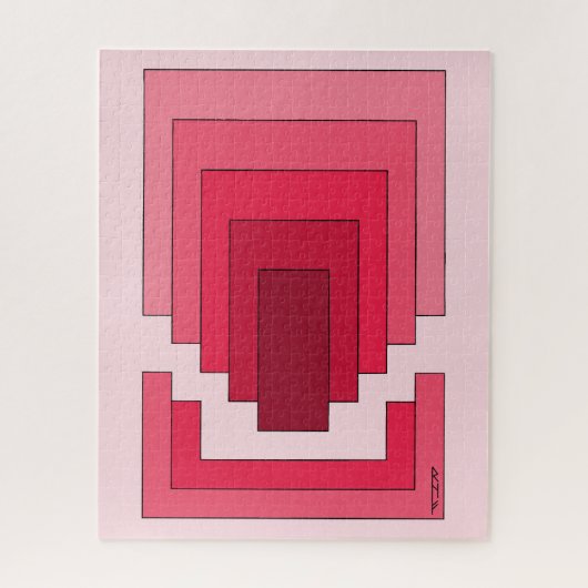 Rechthoek Abstract in rood Legpuzzel (Verticaal)