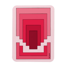 Rechthoek Abstract in rood Magneet