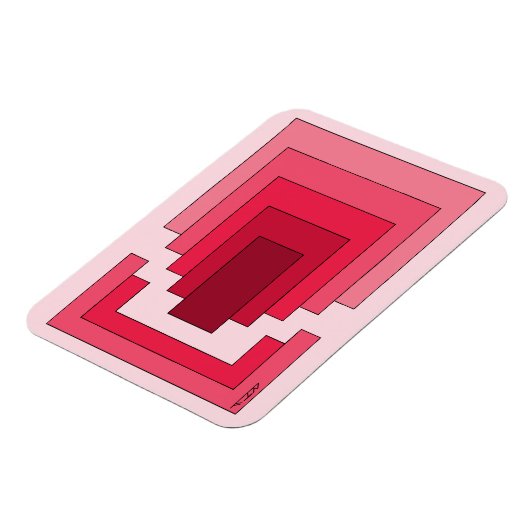 Rechthoek Abstract in rood Magneet (Linkerzijde)