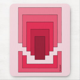 Rechthoek Abstract in rood Muismat