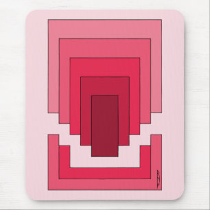 Rechthoek Abstract in rood Muismat