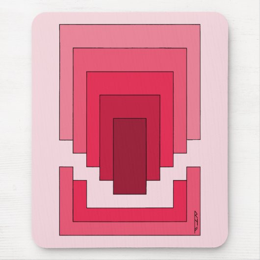 Rechthoek Abstract in rood Muismat (Voorkant)