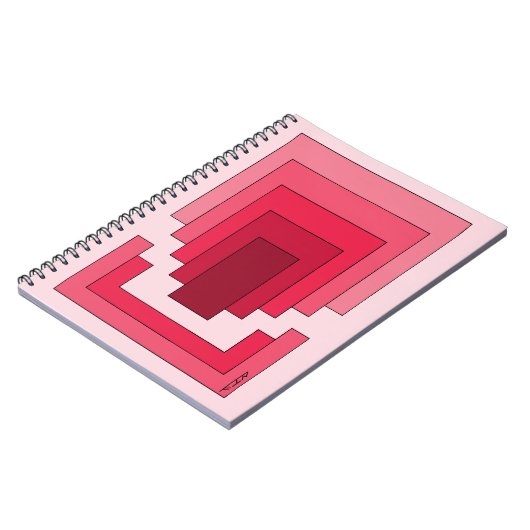 Rechthoek Abstract in rood Notitieboek (Linkerzijde)