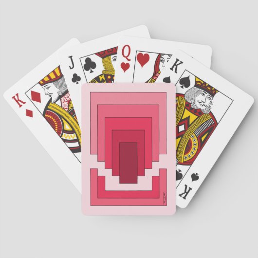 Rechthoek Abstract in rood Pokerkaarten (Achterkant)