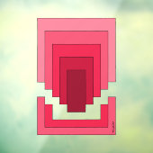 Rechthoek Abstract in rood Raamsticker (Vel 3)