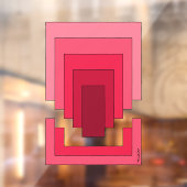Rechthoek Abstract in rood Raamsticker (Vel 2)