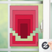 Rechthoek Abstract in rood Raamsticker (Huis)