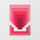 Rechthoek Abstract in rood Raamsticker (Vel)