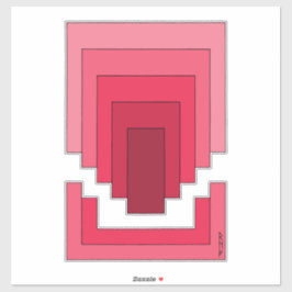 Rechthoek Abstract in rood Sticker