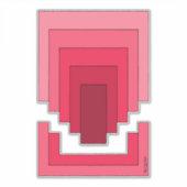 Rechthoek Abstract in rood Sticker (Voorkant)