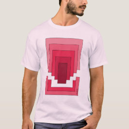 Rechthoek Abstract in Rood T-shirt