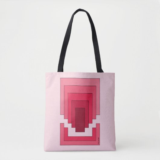 Rechthoek Abstract in rood Tote Bag (Voorkant)