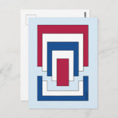 Rechthoek Abstract in rood, wit en blauw Briefkaart (Voorkant / Achterkant)