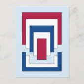 Rechthoek Abstract in rood, wit en blauw Briefkaart (Voorkant)
