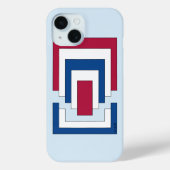Rechthoek Abstract in rood, wit en blauw Case-Mate iPhone Case (Achterkant)
