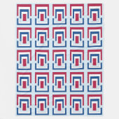 Rechthoek Abstract in rood, wit en blauw Fleece Deken (Voorkant)