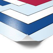 Rechthoek Abstract in rood, wit en blauw Foto Afdruk (Hoek)