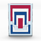 Rechthoek Abstract in rood, wit en blauw Fotoblokken (Voorkant)