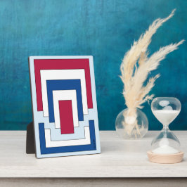 Rechthoek Abstract in rood, wit en blauw Fotoplaat