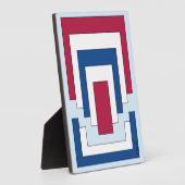 Rechthoek Abstract in rood, wit en blauw Fotoplaat (Zijkant)