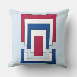 Rechthoek Abstract in rood, wit en blauw Kussen